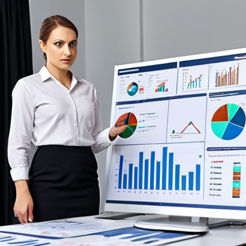 **

A confident logistics manager standing at a negotiation table, presenting data-driven insights with charts and graphs. Focus on showing professionalism and command, emphasizing the use of data analytics to illustrate their value to the company. The scene should convey a sense of authority and strategic thinking.

**