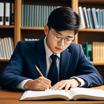 **

"A student studying for the 물류관리사 (Logistics Management Professional) exam, surrounded by textbooks and notes, fully clothed, appropriate attire, safe for work, focused expression, studying at a desk in a library, warm lighting, perfect anatomy, natural proportions, professional study environment, family-friendly."

**