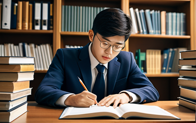 **

"A student studying for the 물류관리사 (Logistics Management Professional) exam, surrounded by textbooks and notes, fully clothed, appropriate attire, safe for work, focused expression, studying at a desk in a library, warm lighting, perfect anatomy, natural proportions, professional study environment, family-friendly."

**